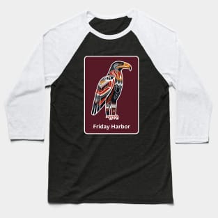 Friday Harbor Washington Native American Indian American Red Background Eagle Hawk Haida Baseball T-Shirt